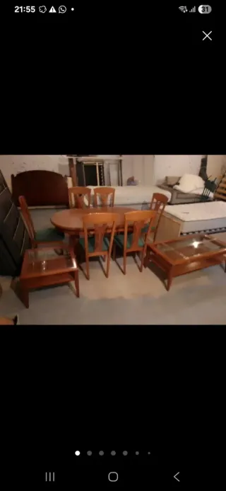 Mesa de comedor ovalada y 6 sillas