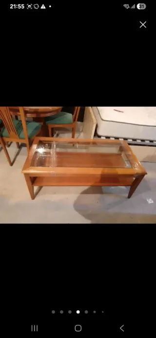 Mesa de comedor ovalada y 6 sillas