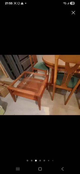 Mesa de comedor ovalada y 6 sillas