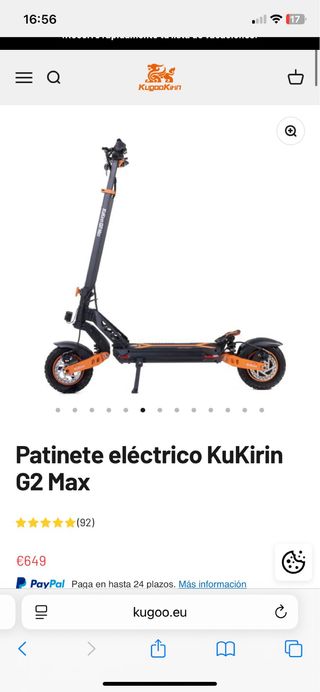 Patín eléctrico KuKirin G2 Max se vendeocambio