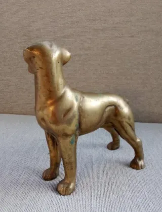 Escultura perro latón antigua