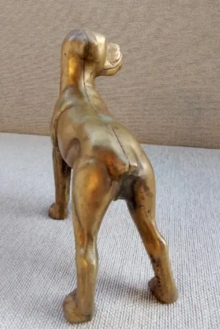 Escultura perro latón antigua