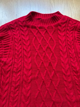 Jersey Lana sin Mangas Rojo