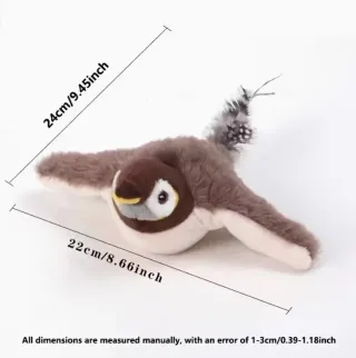 Pájaro peluche eléctrico para mascotas