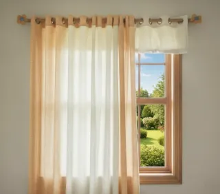 Barra de cortina de madera con adornos