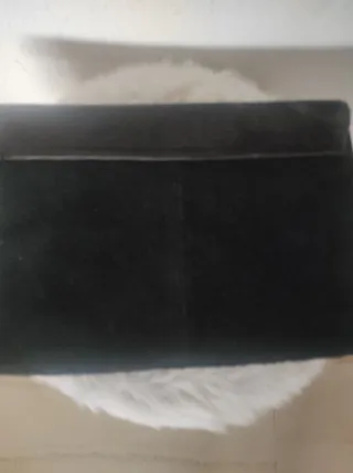 Bolso cartera ante y pelo negro