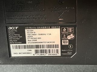 Monitor Acer V233H Full HD