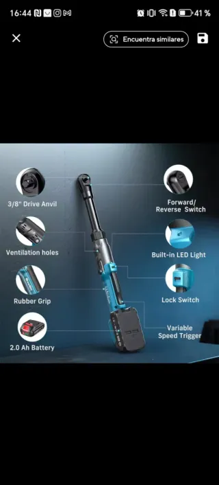 Llave de carraca 21V Brushless Motor