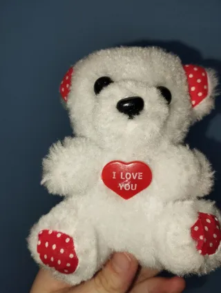 Oso de peluche blanco con corazón I LOVE YOU
