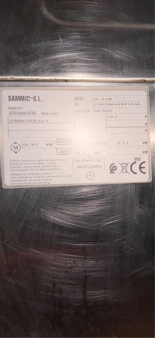 Lavavajillas Sammic X-45B con bomba