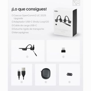 Auriculares Shokz OpenComm 2 UC Conducción Ósea