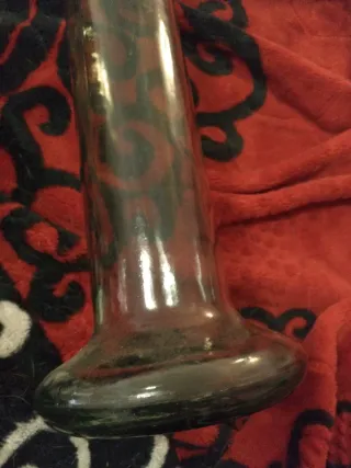 Búcaro de cristal verde azulado 56cm