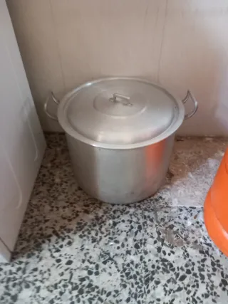 Olla grande industrial de aluminio