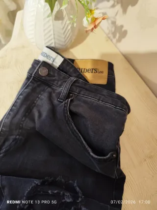 Jeans Lee Donna W32/46 Strappati Neri