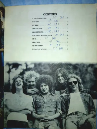 Libro de partituras Eagles On The Border de 1975.