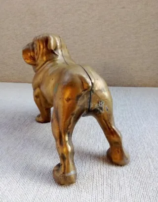 Figura Bulldog Latón Macizo antigua