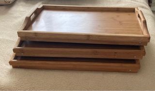 Mesa de desayuno plegable de bambú