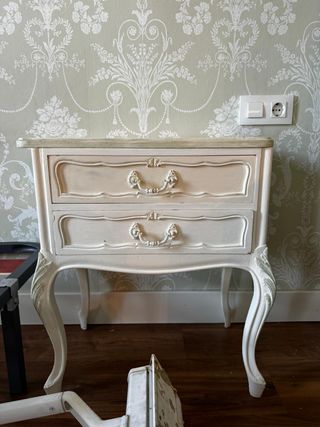 Mesitas de Noche Madera Beige y Verde