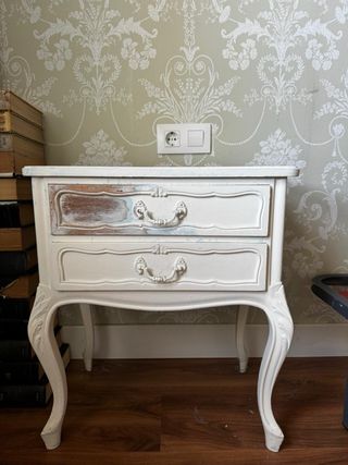 Mesitas de Noche Madera Beige y Verde