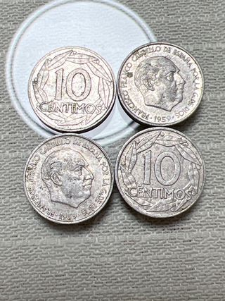 4 Monedas 10 Céntimos 1959 España