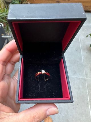 Anillo Oro Rosa 18K Verse Diamante