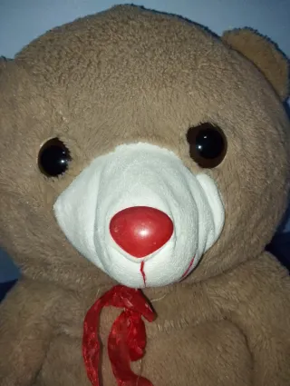Oso de peluche marrón con corazón