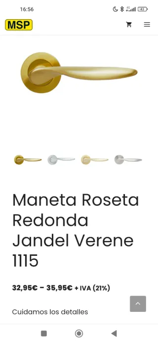 Manillas Jandel Doradas mate