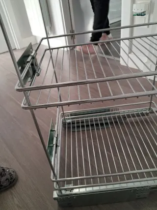 Cajón extraíble metalico doble cocina +40cm