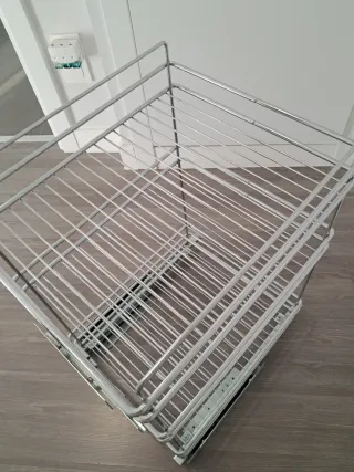 Cajón extraíble metalico doble cocina +40cm