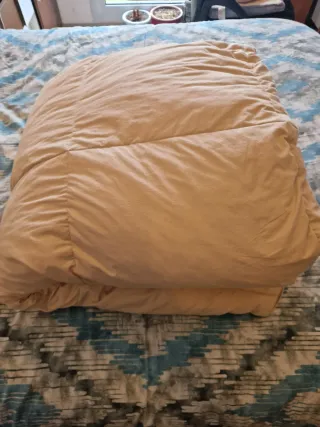 Manta plumón ganso 135cm beige