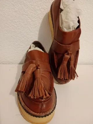 Mocasines de piel marrón mujer talla 40