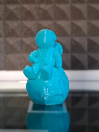Astronauta Luna Blu stampato in 3D