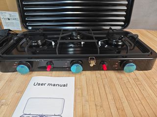 Cocina Gas Portátil 3 Fuegos Eencendido Piezoeléct