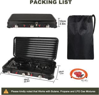 Cocina Gas Portátil 3 Fuegos Eencendido Piezoeléct