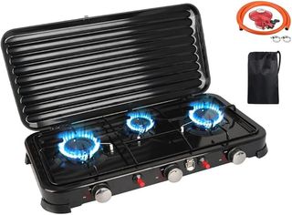 Cocina Gas Portátil 3 Fuegos Eencendido Piezoeléct