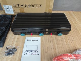 Cocina Gas Portátil 3 Fuegos Eencendido Piezoeléct