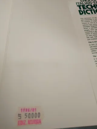 Dizionario tecnico inglese/italiano e viceversa