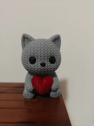 Gattino 3D con cuore- ideale per San valentino