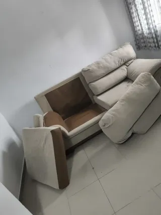 Sofá 3 plazas tela, repele agua