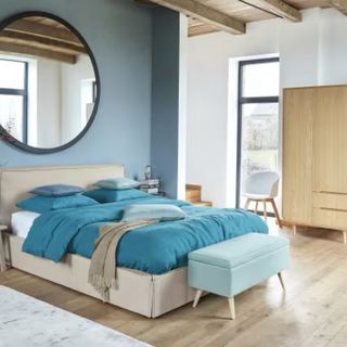 Banco baúl 2 plazas lino verde