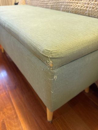 Banco baúl 2 plazas lino verde