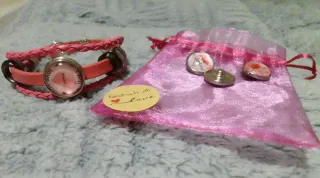 Nueva Pulsera mujer con 4 dijes amor