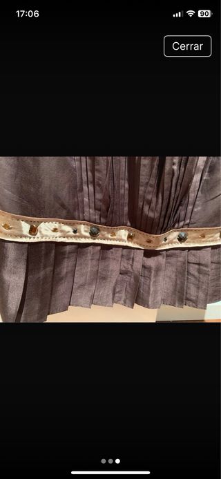 Falda Tintoretto marrón con pedrería