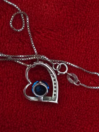 Collar Corazón Plata J. Rosée Azul