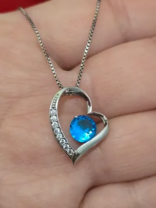 Collar Corazón Plata J. Rosée Azul