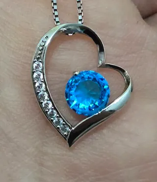 Collar Corazón Plata J. Rosée Azul