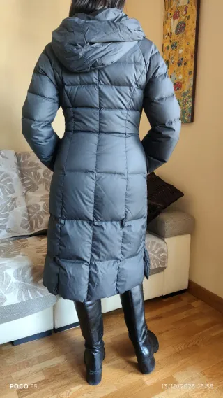 Abrigo plumón gris largo