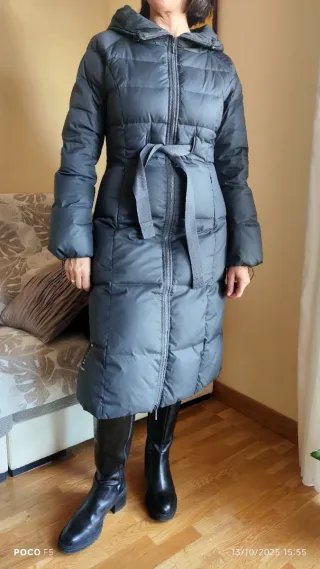 Abrigo plumón gris largo