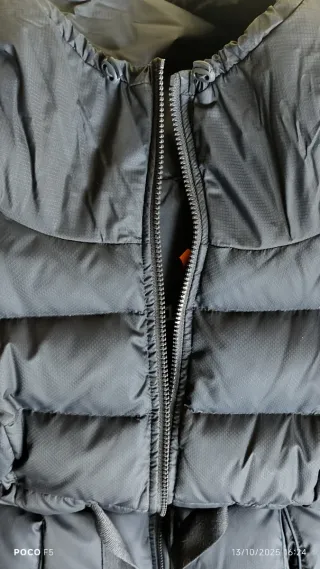 Abrigo plumón gris largo