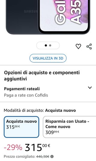 Samsung A35 5G 256GB Nero